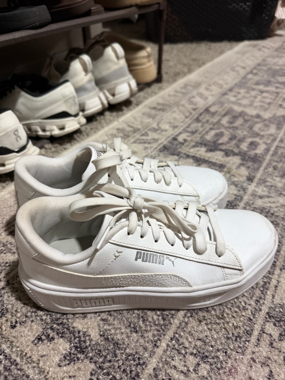 Puma All-White Classic Low-Top Sneakers